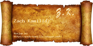 Zach Kamilló névjegykártya
